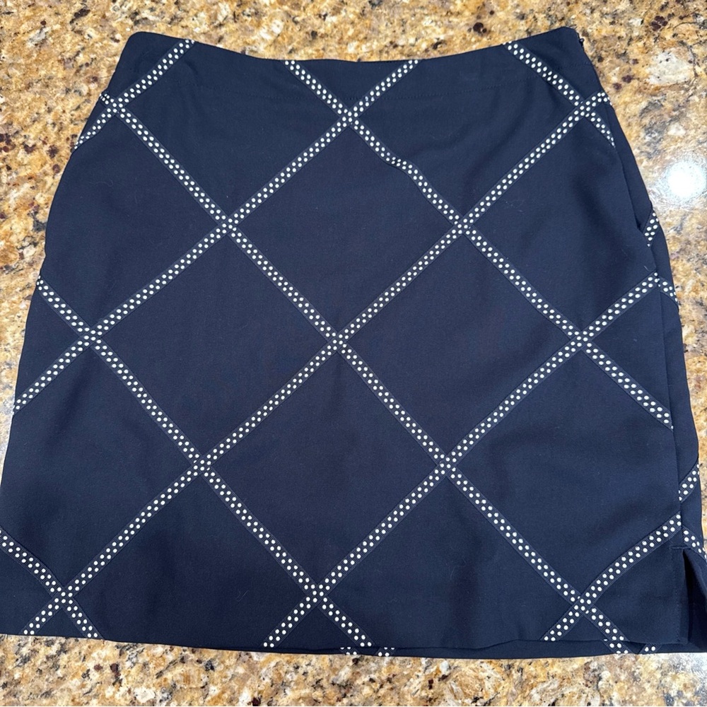 EP Pro Golf Shirt Skort Navy Blue Ribbon Polka Dot Pickleball Tennis A-Line Sz 4